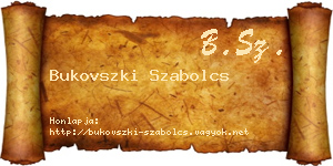 Bukovszki Szabolcs névjegykártya