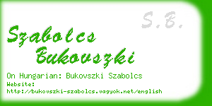 szabolcs bukovszki business card